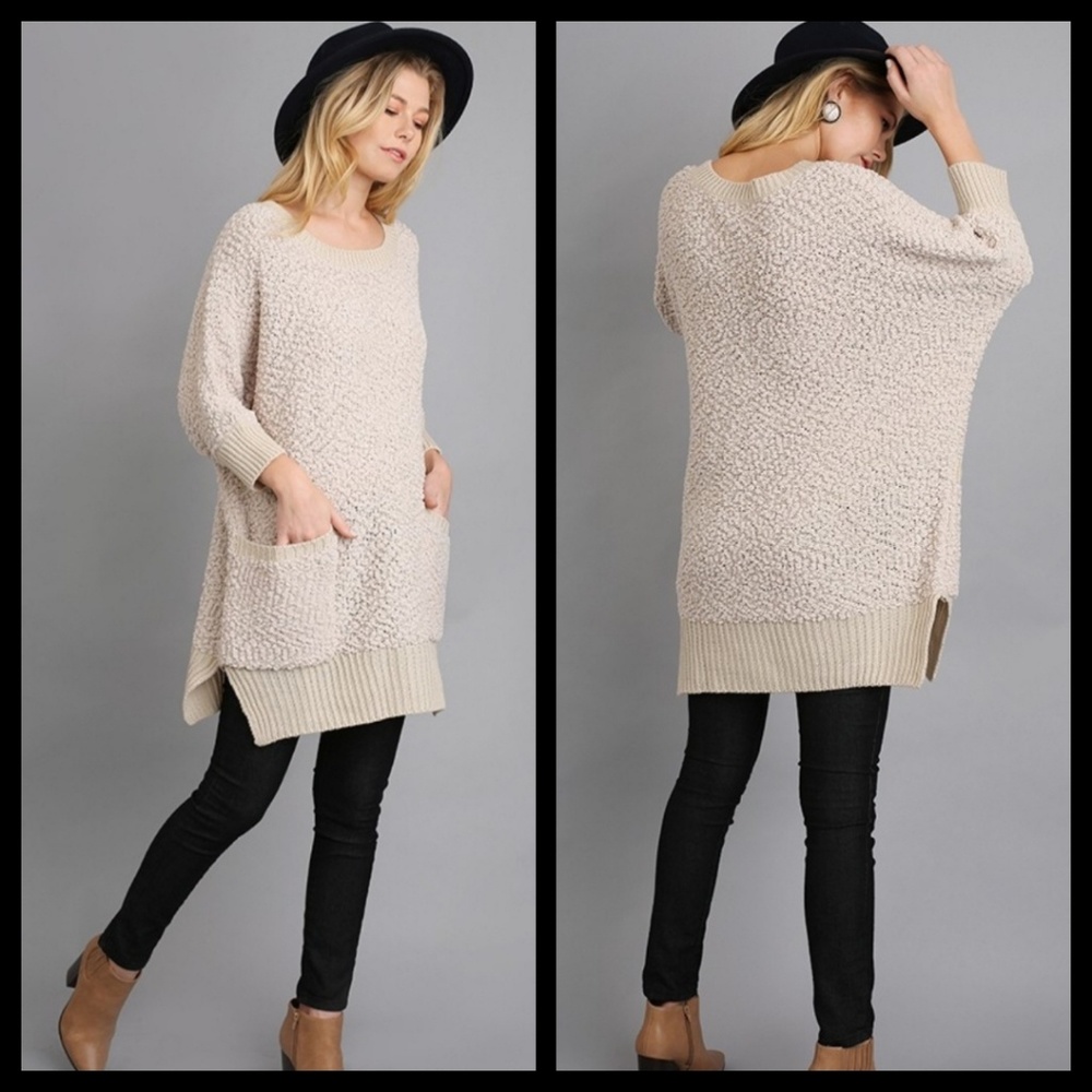 UMGEE Popcorn Knit Tunic Sweater
